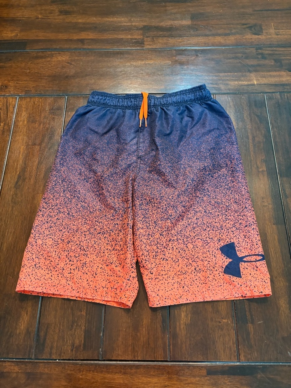 Under Armour Gradient Orange & Navy Swim Trunks Youth Large